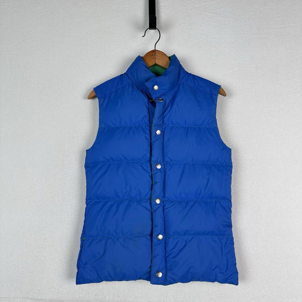 Vintage 70’s Gerry Goose‎ Down Vest Reversible Blue Green Made USA XS (Youth L)